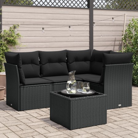 5-teiliges Gartenmöbel-Set und schwarze synthetische Rattankissen von , Gartensets - Ref: Foro24-3217585, Preis: 319,82 €, Ra...