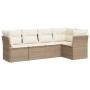 Gartensofa-Set mit Kissen, 5-teilig, beiges synthetisches Rattan von , Gartensets - Ref: Foro24-3217598, Preis: 435,41 €, Rab...