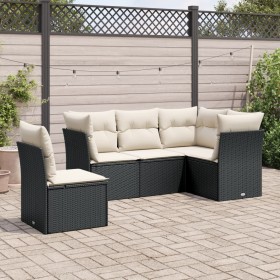 5-piece garden furniture set and black synthetic rattan cushions by , Garden sets - Ref: Foro24-3217636, Price: 344,58 €, Dis...