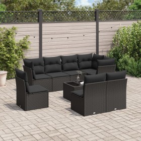 8-piece garden sofa set and black synthetic rattan cushions by , Garden sets - Ref: Foro24-3249604, Price: 554,75 €, Discount: %