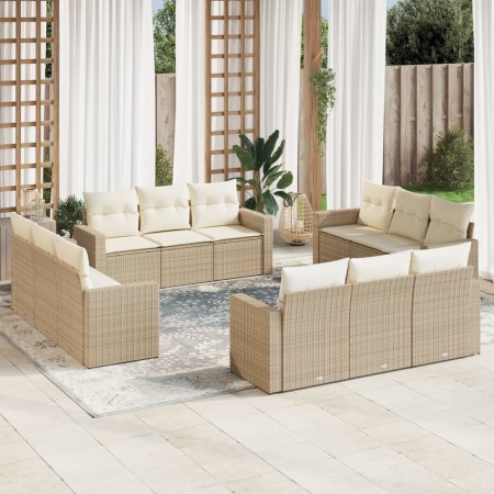 12-teiliges Gartensofa-Set und braune synthetische Rattankissen von , Gartensets - Ref: Foro24-3218758, Preis: 1,00 €, Rabatt: %