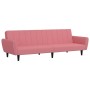 Pink velvet 2-seater sofa bed by , Sofas - Ref: Foro24-375861, Price: 241,99 €, Discount: %