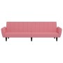 Pink velvet 2-seater sofa bed by , Sofas - Ref: Foro24-375861, Price: 241,99 €, Discount: %