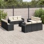 Gartensofa- und Kissenset 13-teilig aus schwarzem synthetischem Rattan von , Gartensets - Ref: Foro24-3218766, Preis: 885,67 ...