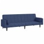 Sofá cama de 2 plazas con dos almohadas tela azul de , Sofás - Ref: Foro24-375837, Precio: 252,67 €, Descuento: %