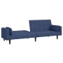 Sofá cama de 2 plazas con dos almohadas tela azul de , Sofás - Ref: Foro24-375837, Precio: 252,67 €, Descuento: %