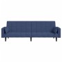 Sofá cama de 2 plazas con dos almohadas tela azul de , Sofás - Ref: Foro24-375837, Precio: 252,67 €, Descuento: %