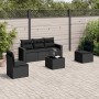 6-teiliges Gartensofa-Set und schwarze synthetische Rattankissen von , Gartensets - Ref: Foro24-3218785, Preis: 334,60 €, Rab...