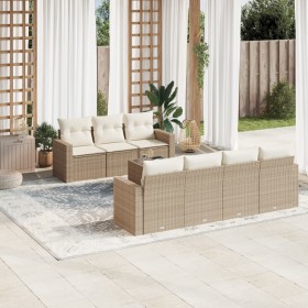 Gartensofa-Set mit beigen Kissen 8 Stück PE-Rattan von , Gartensets - Ref: Foro24-3218718, Preis: 614,99 €, Rabatt: %