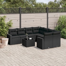 8-teiliges Gartensofa-Set und schwarze synthetische Rattankissen von , Gartensets - Ref: Foro24-3218745, Preis: 542,99 €, Rab...