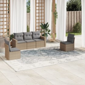 Garden sofa set with cushions 5 pieces beige synthetic rattan by , Garden sets - Ref: Foro24-3218779, Price: 328,85 €, Discou...