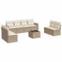 9-piece garden sofa set with beige synthetic rattan cushions by , Garden sets - Ref: Foro24-3218848, Price: 640,76 €, Discoun...