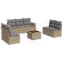 Gartensofa-Set mit beigen Kissen 8 Stück PE-Rattan von , Gartensets - Ref: Foro24-3218829, Preis: 512,59 €, Rabatt: %