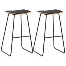 Kitchen stools 2 units black synthetic leather by vidaXL, Kitchen stools - Ref: Foro24-280078, Price: 150,40 €, Discount: %