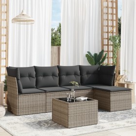 6-piece garden furniture set and gray synthetic rattan cushions by , Garden sets - Ref: Foro24-3217570, Price: 353,04 €, Disc...