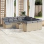 Gartensofa-Set mit Kissen, 13-teilig, beiges synthetisches Rattan von , Gartensets - Ref: Foro24-3250478, Preis: 941,39 €, Ra...