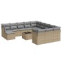 Garden sofa set with cushions 13 pieces beige synthetic rattan by , Garden sets - Ref: Foro24-3250478, Price: 899,99 €, Disco...