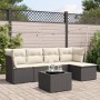 6-teiliges Gartensofa-Set und schwarze synthetische Rattankissen von , Gartensets - Ref: Foro24-3217566, Preis: 366,13 €, Rab...