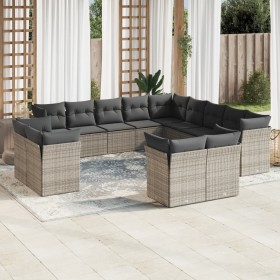 Garden sofa set with cushions 13 pieces gray synthetic rattan by , Garden sets - Ref: Foro24-3218550, Price: 943,84 €, Discou...