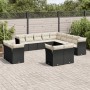 Garden sofa and cushion set 13 pieces black synthetic rattan by , Garden sets - Ref: Foro24-3218546, Price: 925,55 €, Discoun...