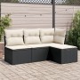 4-piece garden sofa set with black synthetic rattan cushions by , Garden sets - Ref: Foro24-3217496, Price: 231,04 €, Discoun...