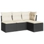 4-piece garden sofa set with black synthetic rattan cushions by , Garden sets - Ref: Foro24-3217496, Price: 231,04 €, Discoun...