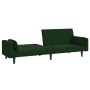 Sofá cama de 2 plazas con dos almohadas terciopelo verde oscuro de , Sofás - Ref: Foro24-375849, Precio: 251,03 €, Descuento: %