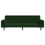 Sofá cama de 2 plazas con dos almohadas terciopelo verde oscuro de , Sofás - Ref: Foro24-375849, Precio: 251,03 €, Descuento: %