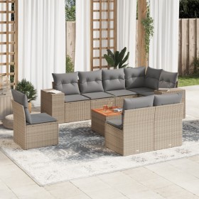 9-teiliges Gartensofa-Set mit beigen synthetischen Rattankissen von , Gartensets - Ref: Foro24-3225485, Preis: 616,06 €, Raba...