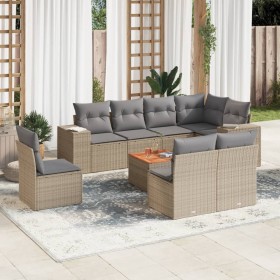 9-teiliges Gartensofa-Set mit beigen synthetischen Rattankissen von , Gartensets - Ref: Foro24-3257816, Preis: 672,17 €, Raba...