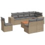 9-teiliges Gartensofa-Set mit beigen synthetischen Rattankissen von , Gartensets - Ref: Foro24-3257816, Preis: 663,99 €, Raba...