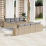 9-teiliges Gartensofa-Set mit beigen synthetischen Rattankissen von , Gartensets - Ref: Foro24-3257697, Preis: 747,08 €, Raba...