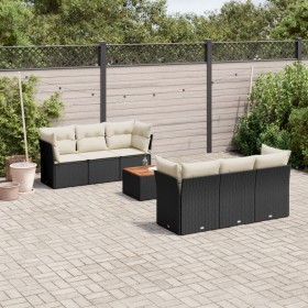 7-teiliges Garten-Essset und schwarze Kissen aus synthetischem Rattan von , Gartensets - Ref: Foro24-3223487, Preis: 453,27 €...