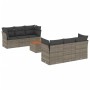 7-teiliges Gartensofa-Set mit grauen PE-Rattan-Kissen von , Gartensets - Ref: Foro24-3223491, Preis: 439,51 €, Rabatt: %