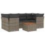 7-teiliges Gartensofa-Set mit grauen PE-Rattan-Kissen von , Gartensets - Ref: Foro24-3223498, Preis: 439,51 €, Rabatt: %