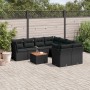 8-teiliges Gartensofa-Set und schwarze synthetische Rattankissen von , Gartensets - Ref: Foro24-3223528, Preis: 536,51 €, Rab...