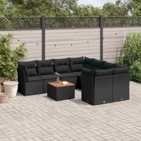 8-teiliges Gartensofa-Set und schwarze synthetische Rattankissen von , Gartensets - Ref: Foro24-3223528, Preis: 522,10 €, Rab...