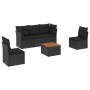 6-teiliges Gartensofa-Set und schwarze synthetische Rattankissen von , Gartensets - Ref: Foro24-3223542, Preis: 370,88 €, Rab...