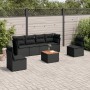 7-piece garden dining set and black synthetic rattan cushions by , Garden sets - Ref: Foro24-3223549, Price: 389,46 €, Discou...