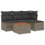 Gartensofa-Set mit Kissen, 5-teilig, graues synthetisches Rattan von , Gartensets - Ref: Foro24-3223596, Preis: 265,46 €, Rab...