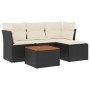 Set de muebles de jardín 5 pzas y cojines ratán sintético negro de , Conjuntos de jardín - Ref: Foro24-3223606, Precio: 297,9...