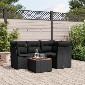 5-teiliges Gartenmöbel-Set und schwarze synthetische Rattankissen von , Gartensets - Ref: Foro24-3223619, Preis: 318,07 €, Ra...