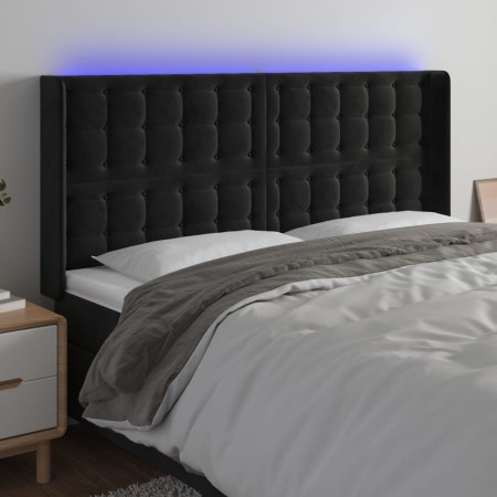 Kopfteil aus schwarzem Samt mit LED 183x16x118/128 cm von vidaXL, Kopf- und Fußteile - Ref: Foro24-3124544, Preis: 155,99 €, ...