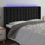 Black velvet headboard with LED 183x16x118/128 cm by vidaXL, Headboards and footboards - Ref: Foro24-3124544, Price: 155,99 €...