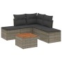 6-piece garden furniture set and gray synthetic rattan cushions by , Garden sets - Ref: Foro24-3223673, Price: 310,24 €, Disc...