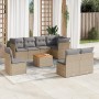 9-piece garden sofa set with beige synthetic rattan cushions by , Garden sets - Ref: Foro24-3223686, Price: 575,25 €, Discoun...