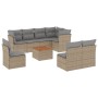 Set de sofás de jardín 9 pzas con cojines ratán sintético beige de , Conjuntos de jardín - Ref: Foro24-3223686, Precio: 575,8...