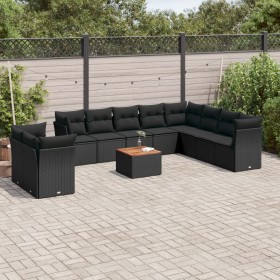 11-piece garden sofa set and black synthetic rattan cushions by , Garden sets - Ref: Foro24-3223717, Price: 645,15 €, Discoun...