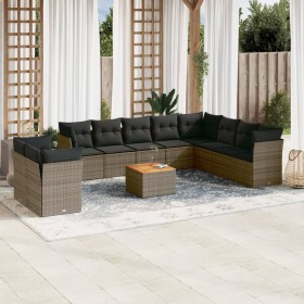 11-piece garden sofa set and gray synthetic rattan cushions by , Garden sets - Ref: Foro24-3223722, Price: 695,24 €, Discount: %