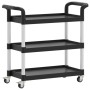 3-tier black aluminum cart 77x34x72 cm by , Kitchen and dining carts - Ref: Foro24-30322, Price: 57,96 €, Discount: %